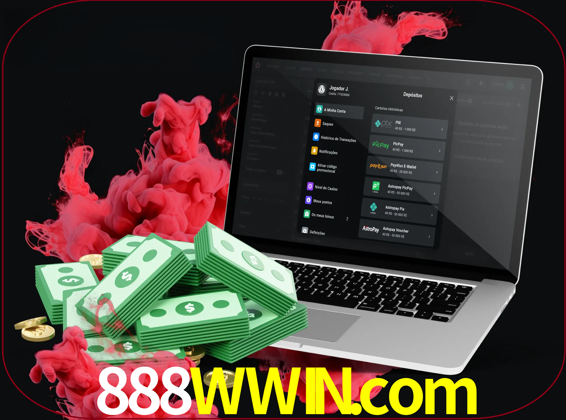 Para efetuar um depósito na sua conta 888wwin, basta escolher o método de depósito e especificar o montante.