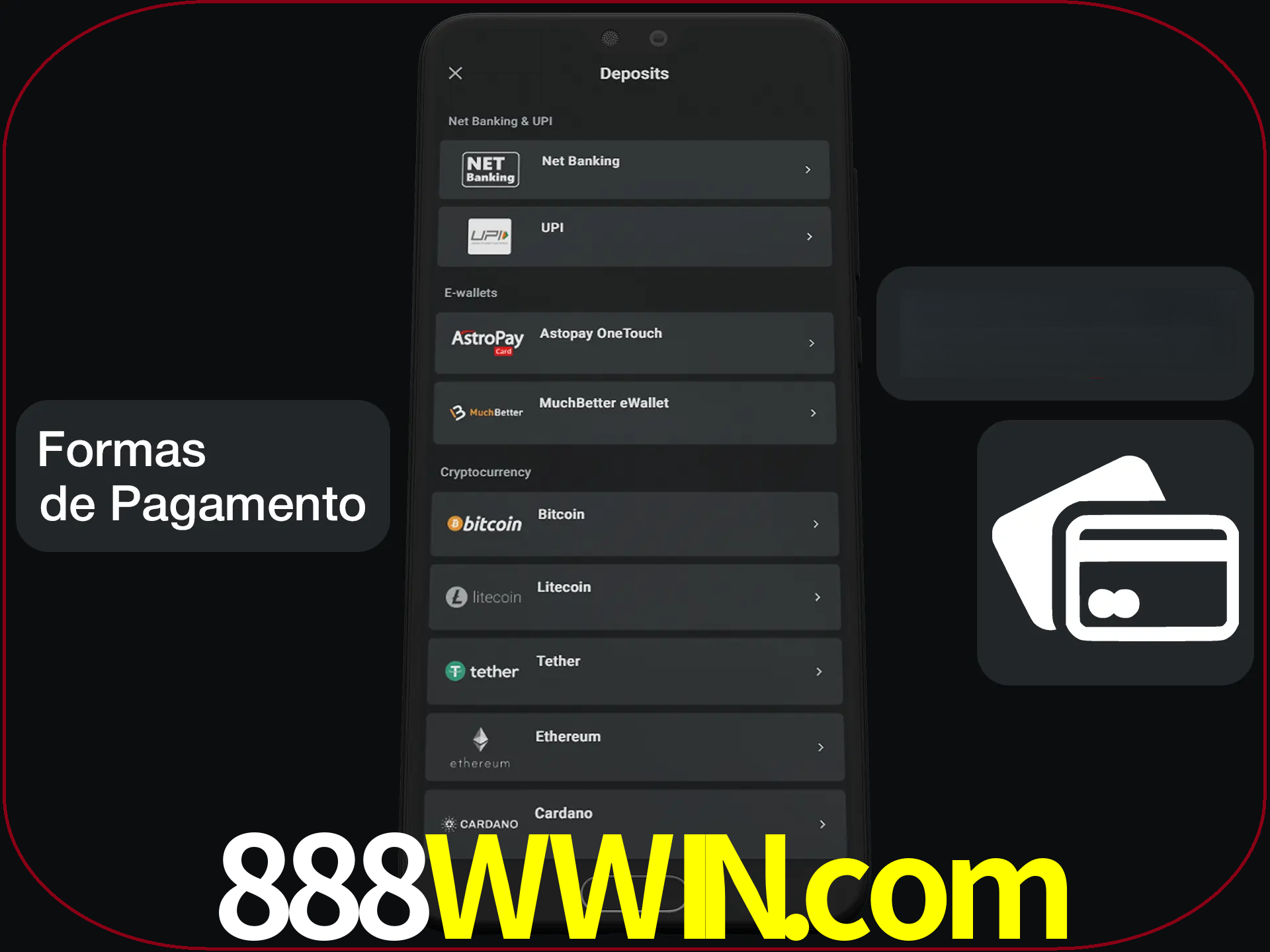 Escolha a forma de pagamento de sua preferência.
