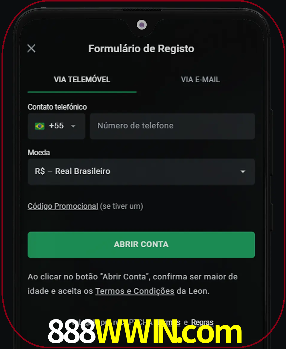 Abra o aplicativo e inicie o processo de registro.