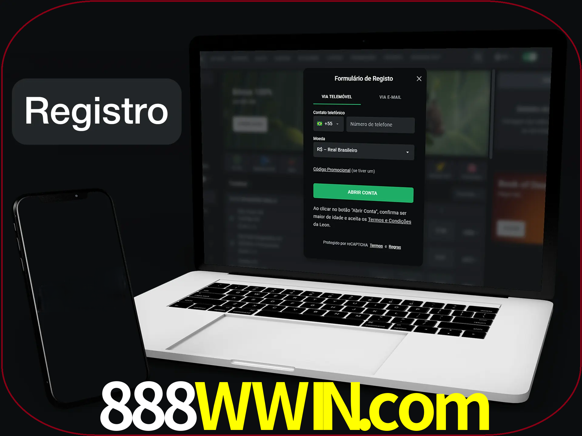 O registro na LeonBet é simples.