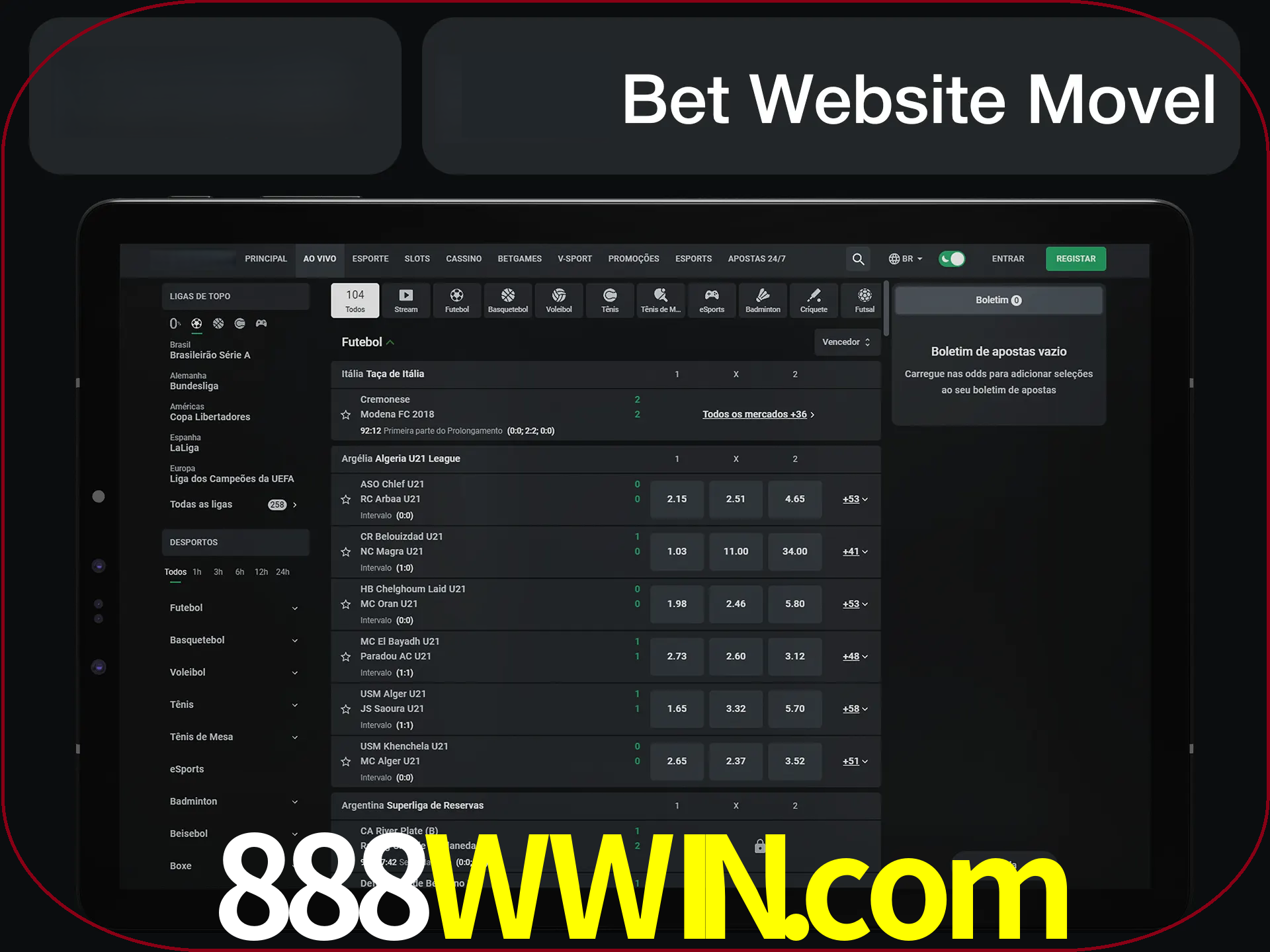 Use nosso website em qualquer dispositivo.